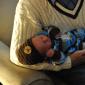 on grandpa's lap